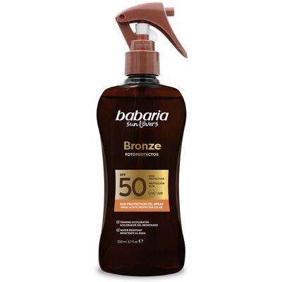 Babaria Sun Lovers Bronze Spray Aceite Protecor Solar Spf50 200 ml One Size Babaria Sun Lovers Bronze Spray Aceite Protecor Solar Spf50 200 ml One Size