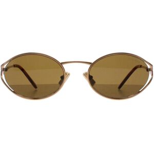 Miu Miu Ovale Dames Zonnebril Brass Goud Donkerbruin MU52YS One Size Miu Miu Ovale Dames Zonnebril Brass Goud Donkerbruin MU52YS One Size