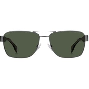 Hugo Boss Matte Ruthenium Dark Havana Legs Groene Zonnebril met Glazen One Size Hugo Boss Matte Ruthenium Dark Havana Legs Groene Zonnebril met Glazen One Size