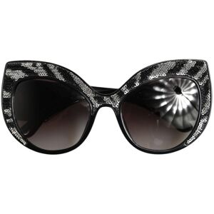 Dolce & Gabbana Zwarte Zilveren Paillette Vlinder Gepolariseerde Zonnebril One Size Dolce & Gabbana Zwarte Zilveren Paillette Vlinder Gepolariseerde Zonnebril One Size