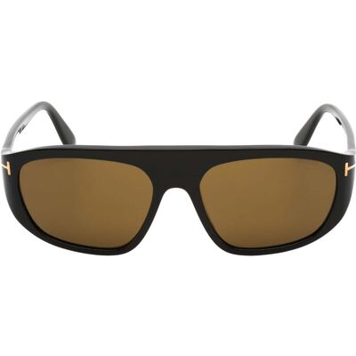 Tom Ford Roviex Lens glanzende zwarte zonnebril One Size Tom Ford Roviex Lens glanzende zwarte zonnebril One Size
