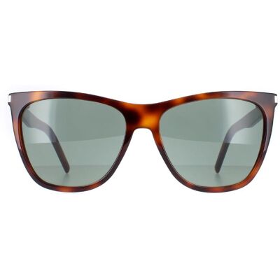 Saint Laurent SL 526 002 glanzend medium havana effen groene zonnebril One Size Saint Laurent SL 526 002 glanzend medium havana effen groene zonnebril One Size