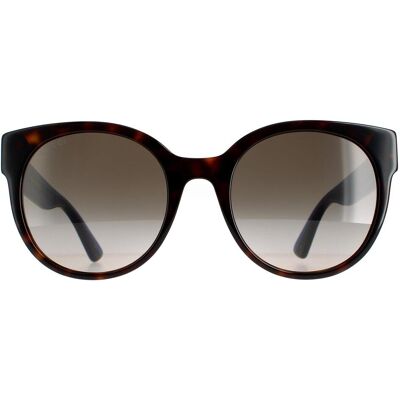 Gucci Cat Eye Dames Havana met blauwe en roodbruine gradiënt GG0035SN Zonnebril One Size Gucci Cat Eye Dames Havana met blauwe en roodbruine gradiënt GG0035SN Zonnebril One Size
