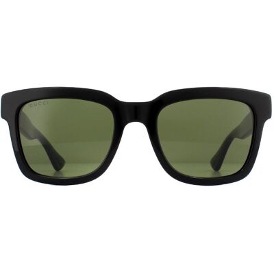 Gucci Square Mens zwart en groen met rode streep groene zonnebril One Size Gucci Square Mens zwart en groen met rode streep groene zonnebril One Size
