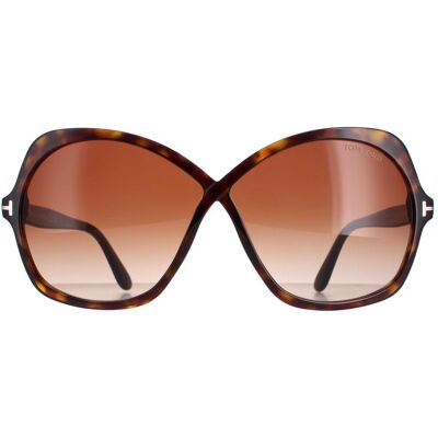 Tom Ford Rosemin FT1013 52F donker havana bruin gradiënt zonnebril One Size Tom Ford Rosemin FT1013 52F donker havana bruin gradiënt zonnebril One Size