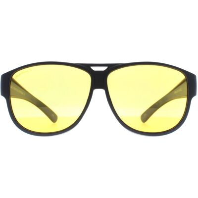Montana Aviator Unisex Mat Zwart Geel Gepolariseerd FO6 Fit Over Bril Nacht Rijden Zonnebril One Size Montana Aviator Unisex Mat Zwart Geel Gepolariseerd FO6 Fit Over Bril Nacht Rijden Zonnebril One Size