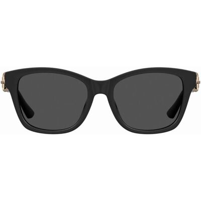 Moschino Zonnebril Met Gespdetail, Volledig Zwart One Size Moschino Zonnebril Met Gespdetail, Volledig Zwart One Size