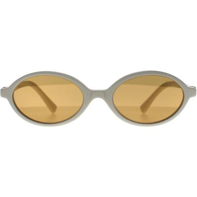 Miu Miu MU04ZS 14240D wit oranje met zilveren interne spiegel zonnebril One Size Miu Miu MU04ZS 14240D wit oranje met zilveren interne spiegel zonnebril One Size