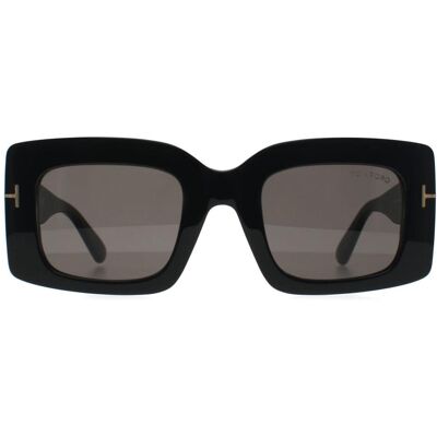 Tom Ford Brigitta FT1188 01A glanzend zwartgrijs met lichte spiegel zonnebril One Size Tom Ford Brigitta FT1188 01A glanzend zwartgrijs met lichte spiegel zonnebril One Size