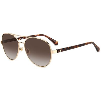 Kate Spade Aviator Zonnebril Gouden Frame Bruine Verloop One Size Kate Spade Aviator Zonnebril Gouden Frame Bruine Verloop One Size