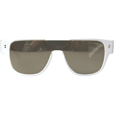 Dolce & Gabbana Witte Designer Zonnebril - Acetaat Frame - Vrouw Dolce & Gabbana Witte Designer Zonnebril - Acetaat Frame - Vrouw