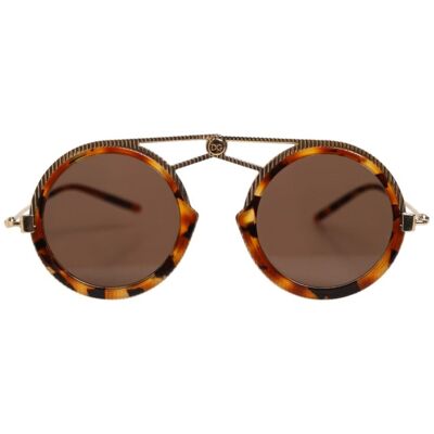 Dolce & Gabbana Gouden Havana Montuur DG Fatto A Mano Zonnebril One Size Dolce & Gabbana Gouden Havana Montuur DG Fatto A Mano Zonnebril One Size