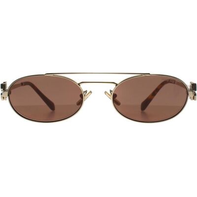 Miu Miu Ovaal Dames Licht Goud Bruin Zilver MU 54ZS One Size Miu Miu Ovaal Dames Licht Goud Bruin Zilver MU 54ZS One Size