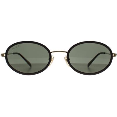 Gucci Ovaal Vrouwen Zwart Goud Groen GG1980S One Size Gucci Ovaal Vrouwen Zwart Goud Groen GG1980S One Size