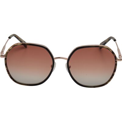 Longchamp Vrouwen Hexagonale Metalen Zonnebril met Acetaat Frame LO163S One Size Longchamp Vrouwen Hexagonale Metalen Zonnebril met Acetaat Frame LO163S One Size