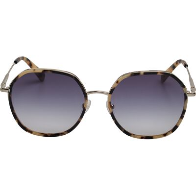 Longchamp Damelijk Hexagonale Metalen Zonnebril met Acetaat Frame LO163S One Size Longchamp Damelijk Hexagonale Metalen Zonnebril met Acetaat Frame LO163S One Size