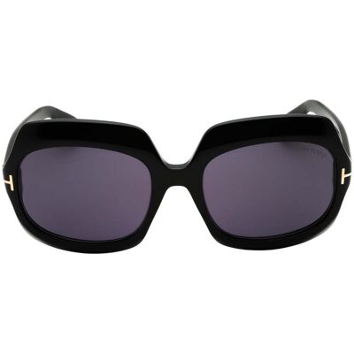 Tom Ford Glanzend Zwarte Oversized Zonnebril In Rookkleur One Size Tom Ford Glanzend Zwarte Oversized Zonnebril In Rookkleur One Size