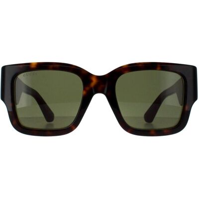 Gucci vierkant dames Havana met groen en rood GG1663S One Size Gucci vierkant dames Havana met groen en rood GG1663S One Size