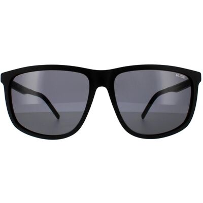 Hugo by Hugo Boss Rechte Hoek Mannen Matte Zwarte Grijze Zonnebril One Size Hugo by Hugo Boss Rechte Hoek Mannen Matte Zwarte Grijze Zonnebril One Size