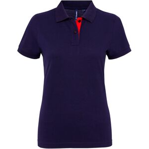 Asquith & Fox Dames/Dames Korte Mouwen Contrast Poloshirt (Marine / Rood) L Asquith & Fox Dames/Dames Korte Mouwen Contrast Poloshirt (Marine / Rood) L