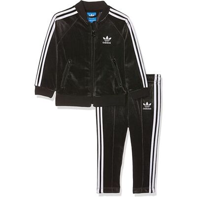 Adidas Velours Zwart Trainingspak 3-6M / 62-68cm Adidas Velours Zwart Trainingspak 3-6M / 62-68cm