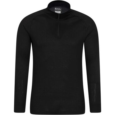 Mountain Warehouse Heren Talus Zip Neck Thermo Top met lange mouwen (Zwart) L Mountain Warehouse Heren Talus Zip Neck Thermo Top met lange mouwen (Zwart) L