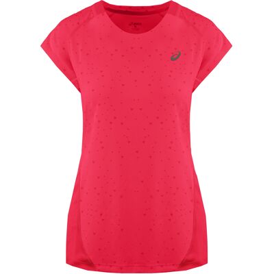 Asics Roze XS T-Shirt - Kort mouw, Ronde hals, Gedrukt ontwerp Asics Roze XS T-Shirt - Kort mouw, Ronde hals, Gedrukt ontwerp