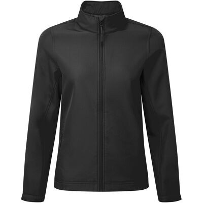 Premier Dames/Dames Windchecker Gerecycled Printable Soft Shell Jacket (Zwart) 2XL Premier Dames/Dames Windchecker Gerecycled Printable Soft Shell Jacket (Zwart) 2XL
