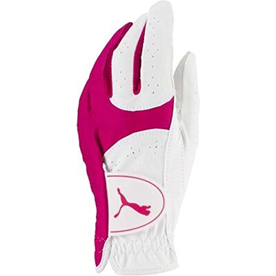 Puma Soft Lite Linkshandig Leer Wit Roze Dames Golfhandschoen 041355 02 L Puma Soft Lite Linkshandig Leer Wit Roze Dames Golfhandschoen 041355 02 L