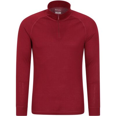 Mountain Warehouse Heren Talus Zip Neck Thermo Top met lange mouwen (Rood) L Mountain Warehouse Heren Talus Zip Neck Thermo Top met lange mouwen (Rood) L
