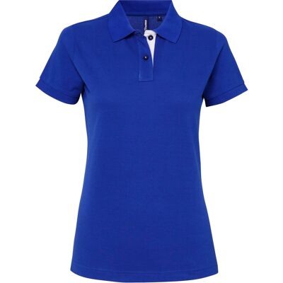 Asquith & Fox Dames/Dames Korte Mouwen Contrast Poloshirt (Koninklijk / Wit) 2XL Asquith & Fox Dames/Dames Korte Mouwen Contrast Poloshirt (Koninklijk / Wit) 2XL