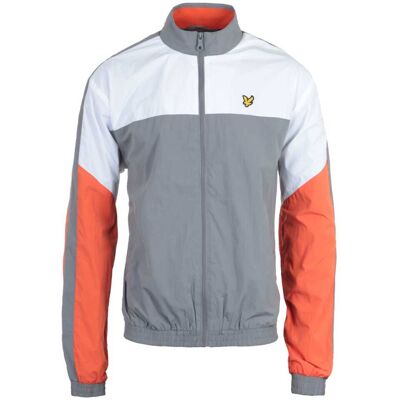 Lyle & Scott halfgrijs gemêleerd trainingsjack met meerdere panelen en ritssluiting L Lyle & Scott halfgrijs gemêleerd trainingsjack met meerdere panelen en ritssluiting L