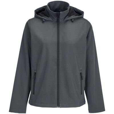SOLS Dames Race Hooded Soft Shell Jacket (Charcoal) XL SOLS Dames Race Hooded Soft Shell Jacket (Charcoal) XL