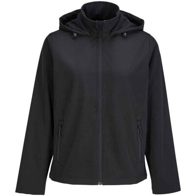 SOLS Dames Race Capuchon Soft Shell Jas (Zwart) L SOLS Dames Race Capuchon Soft Shell Jas (Zwart) L