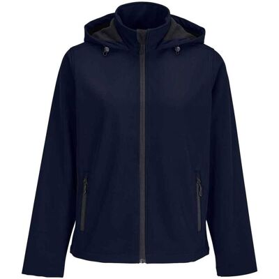 SOLS Dames Race Hooded Soft Shell Jacket (Frans Marineblauw) 2XL SOLS Dames Race Hooded Soft Shell Jacket (Frans Marineblauw) 2XL