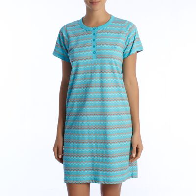 Kisses&Love Vrouwen nachtjapon met korte mouwen KL45000 XL Kisses&Love Vrouwen nachtjapon met korte mouwen KL45000 XL
