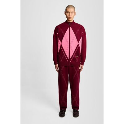 Lyle & Scott Argyle gebreide trainingsbroek - bordeauxrood XL Lyle & Scott Argyle gebreide trainingsbroek - bordeauxrood XL