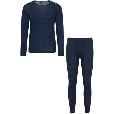 Mountain Warehouse Heren Merino Wol Thermische Basislagen Set (Marine) 2XL Mountain Warehouse Heren Merino Wol Thermische Basislagen Set (Marine) 2XL
