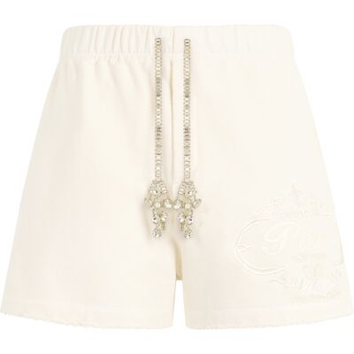 Philipp Plein Washed Fleece Shorts Tennis Club Crystals S Philipp Plein Washed Fleece Shorts Tennis Club Crystals S