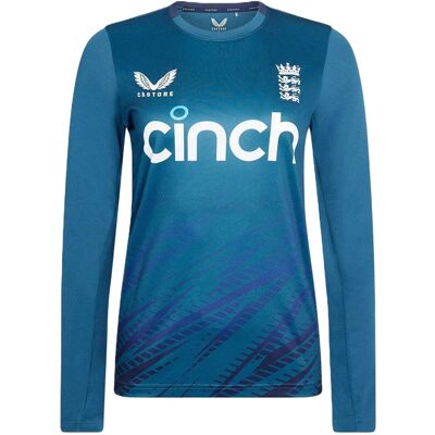 Castore Cricket-trainingsshirt voor dames van Engeland (Peacoat) 40 Castore Cricket-trainingsshirt voor dames van Engeland (Peacoat) 40