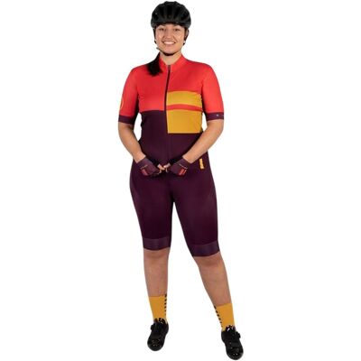 Endura Sportief fietsshirt voor dames met hoge kraag, slank model en korte mouwen (Granaatappel) 44 Endura Sportief fietsshirt voor dames met hoge kraag, slank model en korte mouwen (Granaatappel) 44