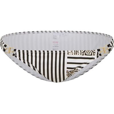 Biba Dames/Dames Kayla Stripe Mid Rise Bikinibroekje (Wit, Zwart) 46 Biba Dames/Dames Kayla Stripe Mid Rise Bikinibroekje (Wit, Zwart) 46