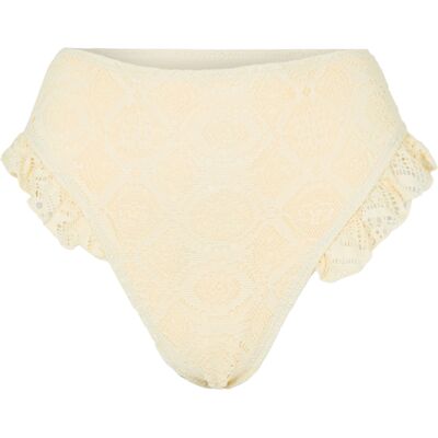 Brave Soul Bikinibroekje met gehaakt paneel en hoge taille voor dames (Geel) 36 Brave Soul Bikinibroekje met gehaakt paneel en hoge taille voor dames (Geel) 36