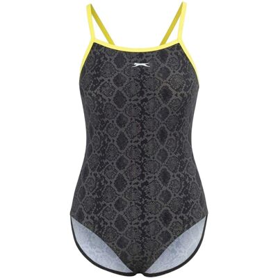 Slazenger Eendelig zwempak voor dames met slangenhuidstructuur (Zwart, Groen) 44 Slazenger Eendelig zwempak voor dames met slangenhuidstructuur (Zwart, Groen) 44