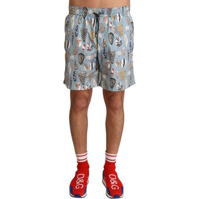 Dolce & Gabbana Heren Blauwe Zeeschelp Strandkleding Zwemkleding Shorts XS Dolce & Gabbana Heren Blauwe Zeeschelp Strandkleding Zwemkleding Shorts XS