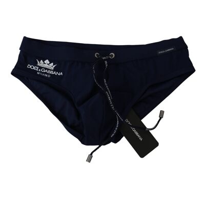 Dolce & Gabbana Mannen Blauw Logo Beachwear Slip Nylon Stretch Zwemkleding 46 Dolce & Gabbana Mannen Blauw Logo Beachwear Slip Nylon Stretch Zwemkleding 46
