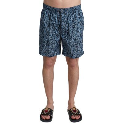 Dolce & Gabbana Mannen Blauw Gedessineerde Druk Strandkledij Shorts Zwemkledij S Dolce & Gabbana Mannen Blauw Gedessineerde Druk Strandkledij Shorts Zwemkledij S