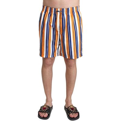 Dolce & Gabbana Heren Multicolor Gestreepte Strandkledij Zwemshorts S Dolce & Gabbana Heren Multicolor Gestreepte Strandkledij Zwemshorts S