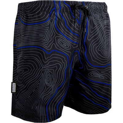 GUGGEN Mountain Zwembroek voor Heren, Strepen, Casual Boardshorts, Lijnenpatroon S GUGGEN Mountain Zwembroek voor Heren, Strepen, Casual Boardshorts, Lijnenpatroon S