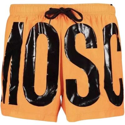 Moschino Heren Polyester Zwemshort met Logo (Licht Oranje) L Moschino Heren Polyester Zwemshort met Logo (Licht Oranje) L